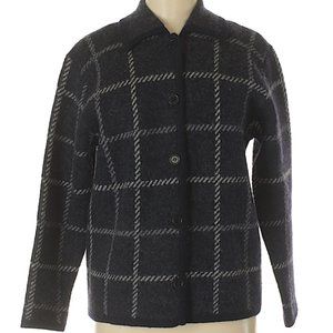 Talbots Wool Cardigan Coat, 100% Wool, Checkered Gingham
